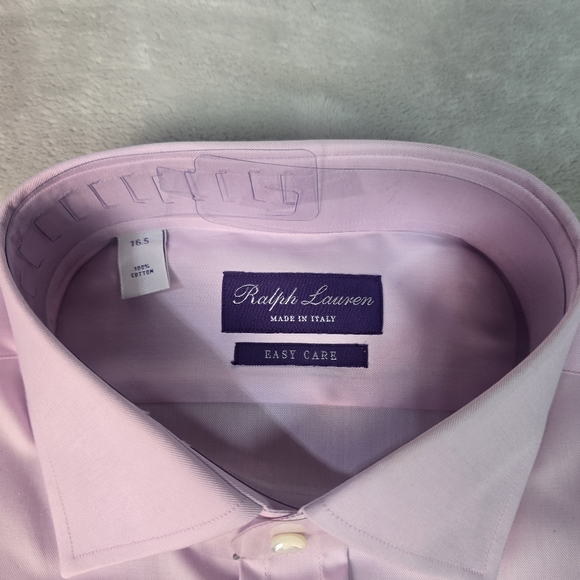 MRSP$450 Ralph Lauren Purple Label Easy Care Dress Shirt Pink Made In Italy 16.5 - Picture 4 of 11